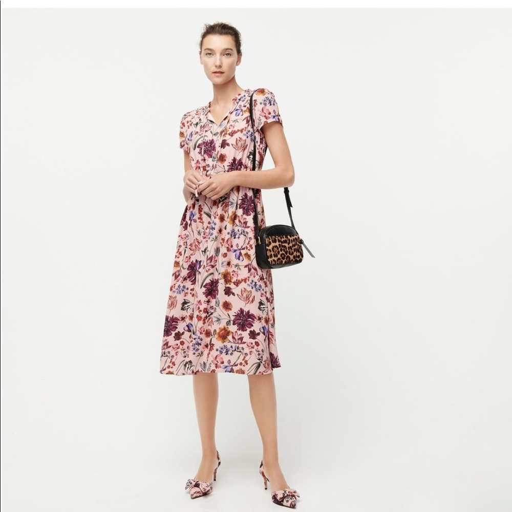 J. Crew Short-sleeve Midi Dress In Dutch Floral M